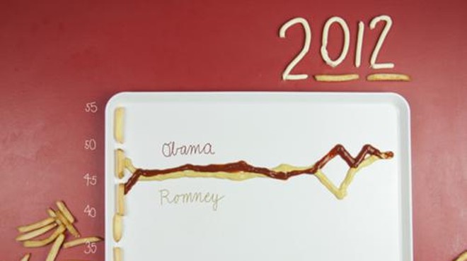 An infographic from Binders Full of Burgers made with ketchup and mustard. And fries.