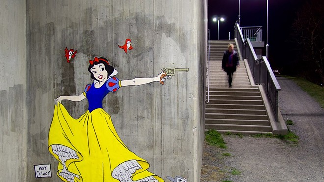 Disney princess street art with a twist