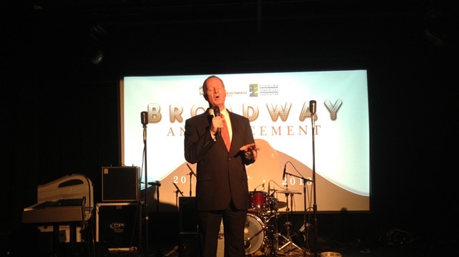 Mayor Buddy Dyer threatens to sing at the Fairwinds Broadway Across America 2012/2013 season announcement (2/13/12)