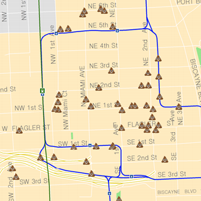 Miami has a serious street poop problem, so they created this street poop map