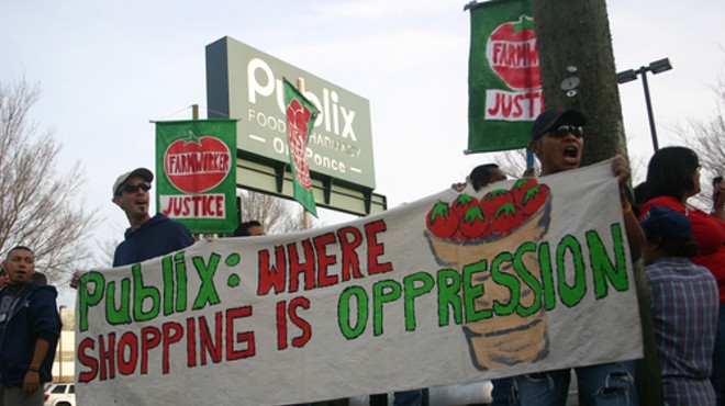 Migrant farmworkers and activists pressing tomato pickers’ wages “turned away at the gates” by Publix