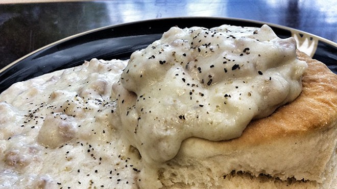 Nosh Pit: Sausage gravy and biscuits from Daybreak Diner