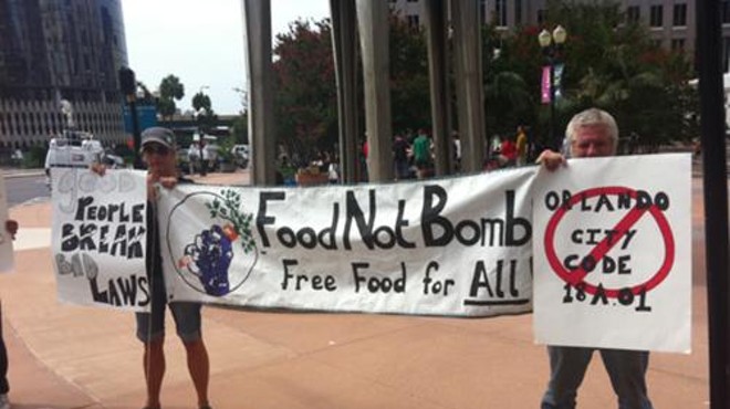OFNB doles out food in front of city hall per mayoral invitation; group plans to "pack the room" at City Council