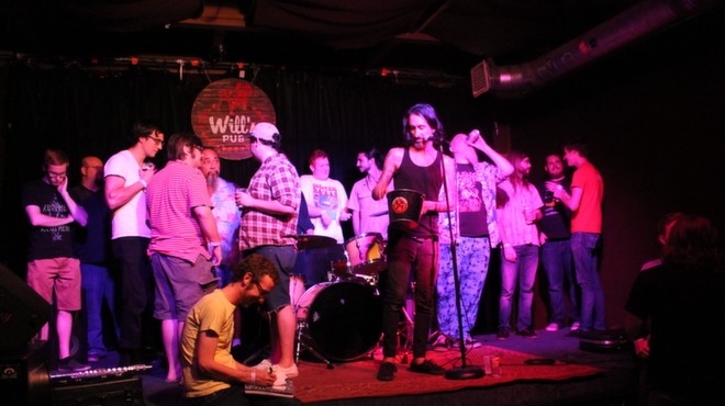 Phil Longo's Hat Trick Band Bingo musical skills challenge at Will's Pub (photo by Ashley Belanger)