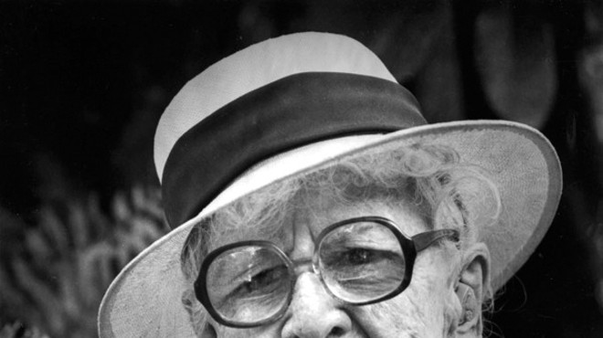 Photo by Jimm Roberts, Marjory Stoneman Douglas, Coconut Grove, 1986, silver gelatin print, collection of the artist