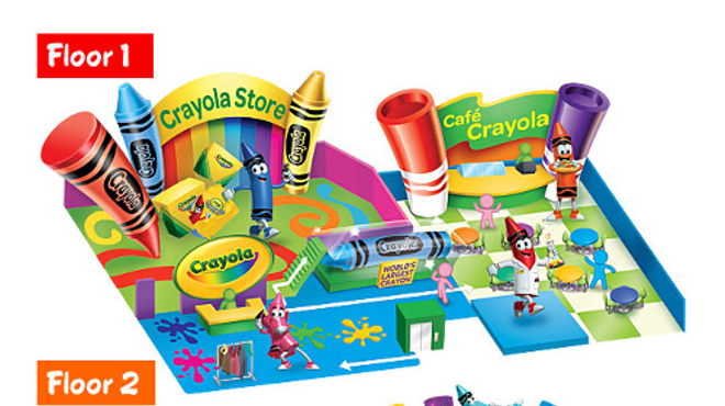 Renderings of some of the offerings at the Crayola Experience in Easton, Pa., via the Crayola company's website.