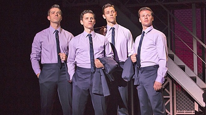 The cast of Jersey Boys, currently at Orlando's Bob Carr through April 27 (photo courtesy Broadway Across America)
