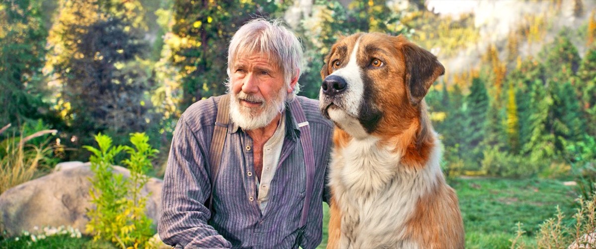 Harrison Ford looking gray, grizzled and brutalized by the elements in 'The Call of the Wild'