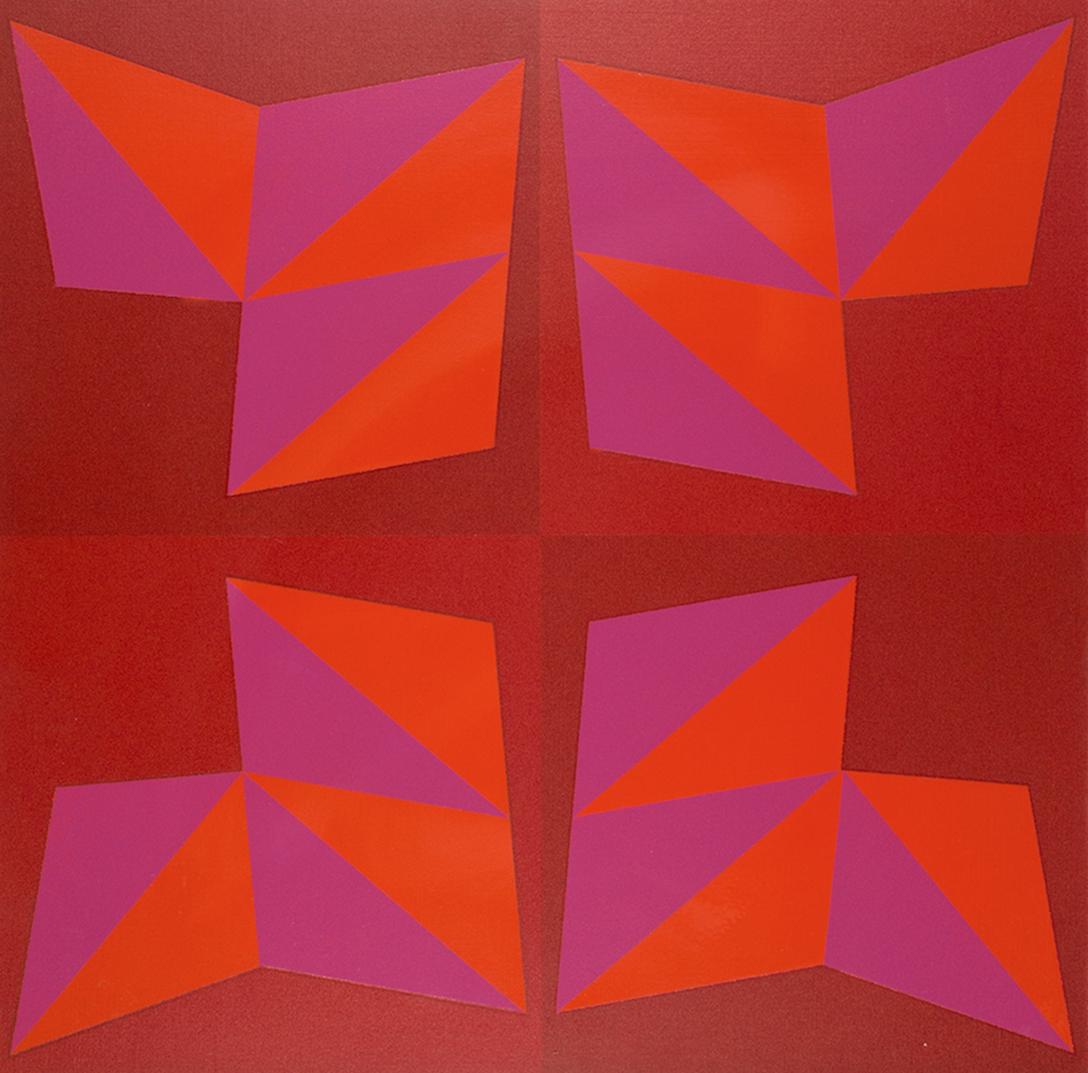Doris Leeper “Split Square Triangle VII” Oil on Masonite, 1973