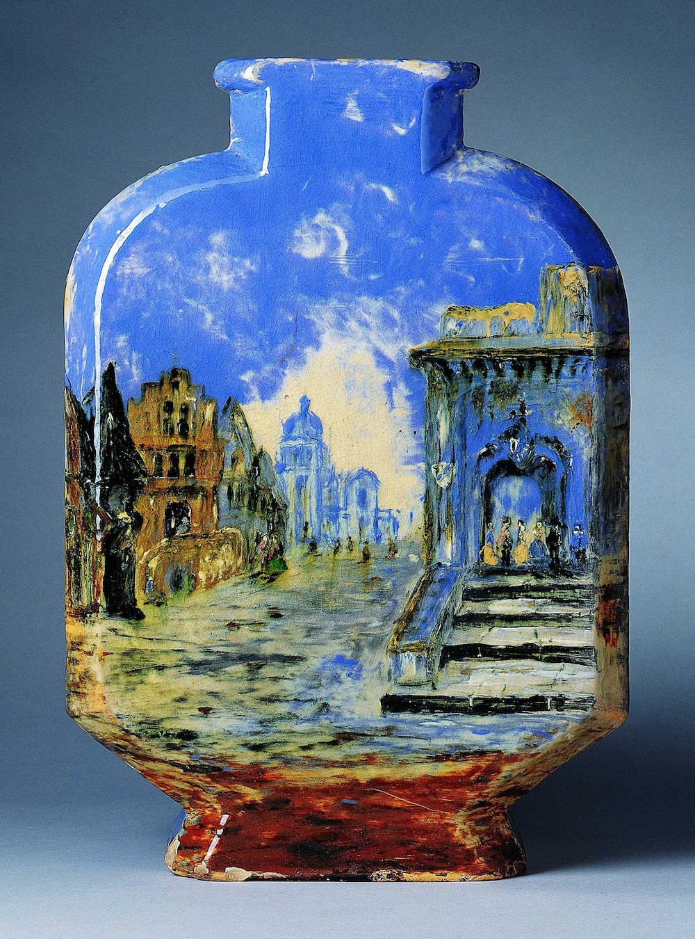Barbotine Pottery or “Cincinnati Limoges” Vase, 1882. English model, Shape No. 97, glazed white clay, Rookwood Pottery, Cincinnati, 1880–1967; Cora Crofton (1865–1902), decorator