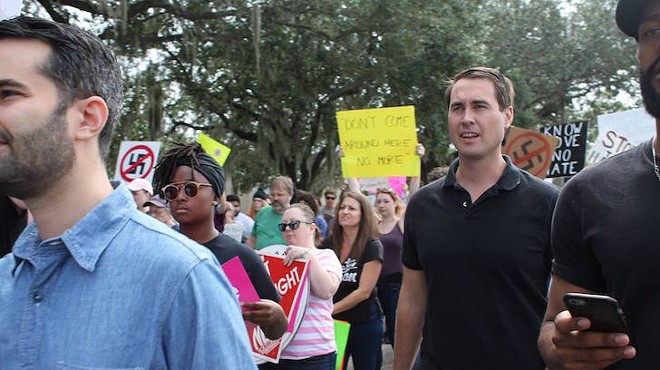 King at the Richard Spencer protest in Gainesville