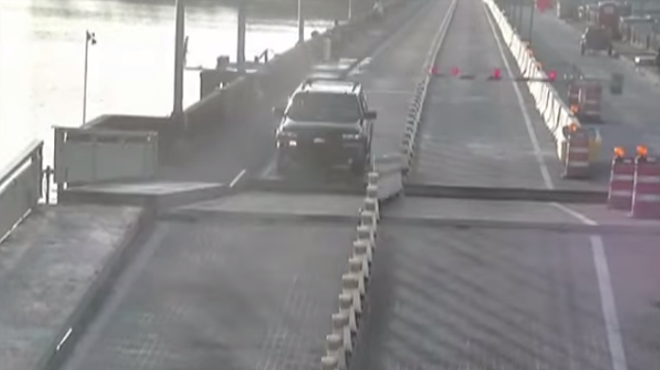 A distracted Florida driver actually jumped an open drawbridge