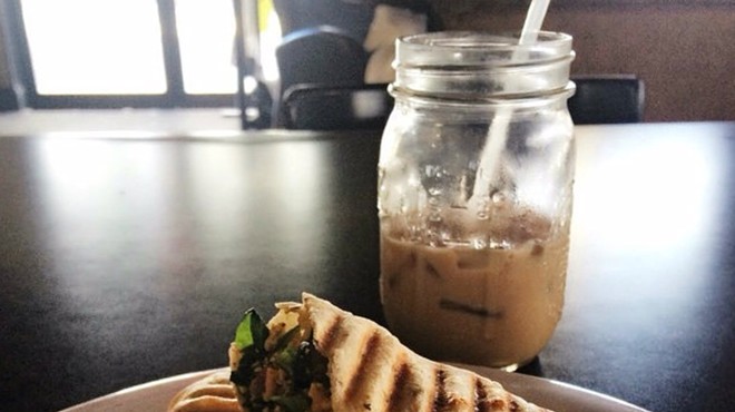 Vegan breakfast burrito at Drunken Monkey Coffee Bar