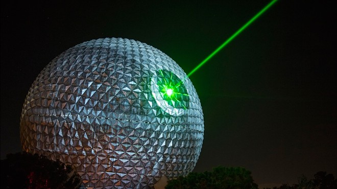 Epcot's Spaceship Earth transformed into the Death Star last night