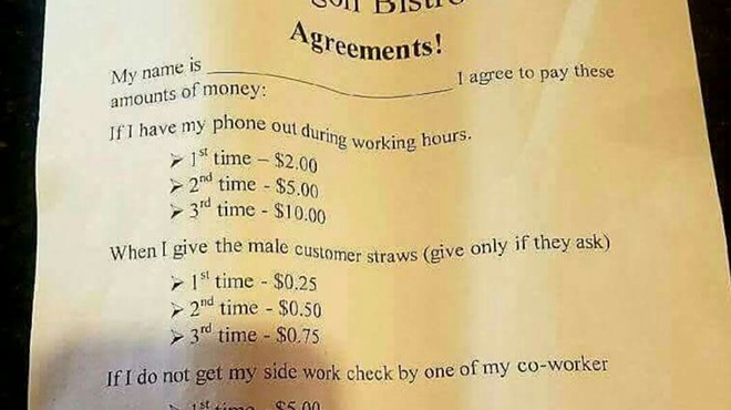 Florida restaurant wants employees to pay out of pocket for doing a bad job