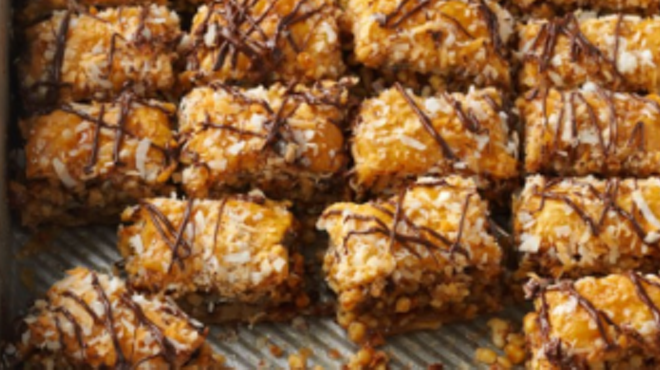 This is baklava made from Caramel DeLites. Recipe is available on the Girl Scout Cookie Finder app.