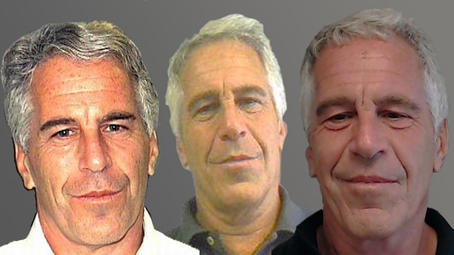 Mugshots of Jeffrey Epstein in 2006, 2011, and 2013, from left to right