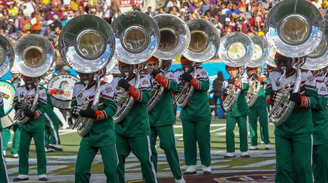 Photo of members of FAMU Marching 100.