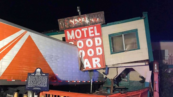 Florida landmark Desert Inn &amp; Restaurant was nearly leveled by a tractor-trailer over the weekend