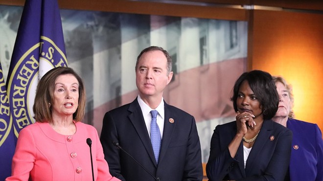 House Speaker Nancy Pelosi, Congressman Adam Schiff, and Congresswoman Val Demings
