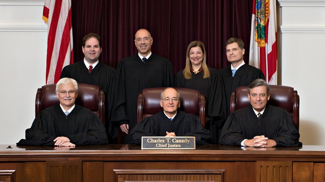 The Florida Supreme Court under Chief Justice Charles Canady after the appointment of three new Justices by Gov. Ron DeSantis