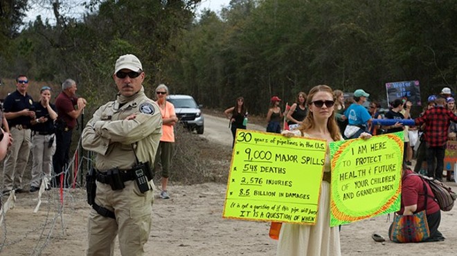 Protesters dragged out and arrested after climbing inside a section of the Sabal Trail pipeline