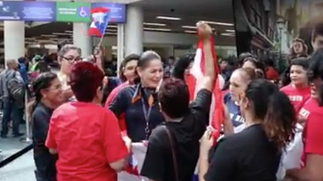 This video of Puerto Rican friends and family reuniting at Orlando International Airport is wonderful