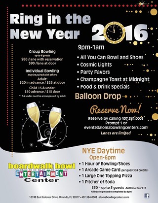 New Year’s Eve Celebration at Boardwalk Bowl
