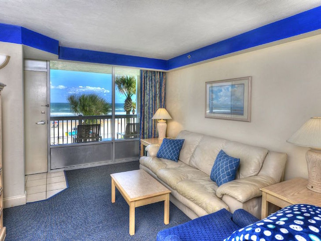  Take a vacation at the Daytona Beach Resort
Average night $134 
1 bedroom 
If you're anti-social and don't want to hang with your friends on the patio, you can crash on the sofa sleeper and watch TV.