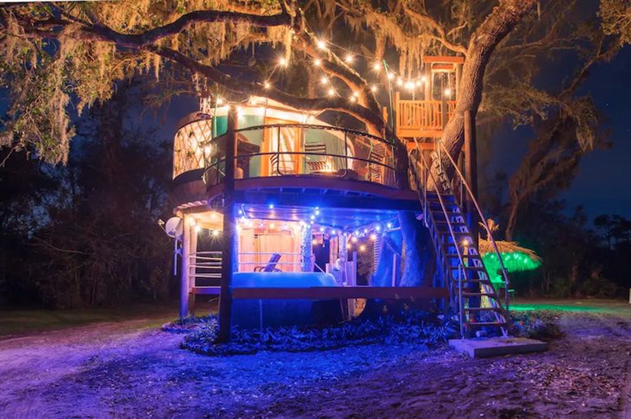 Treehouse at Danville
2 guests, 1 bed, 1 bath
Estimated price per night: $170 
Enjoy the starry sky at the firepit, and for added effect, turn on the yurt&#146;s beautiful lights. 
Photo via Airbnb