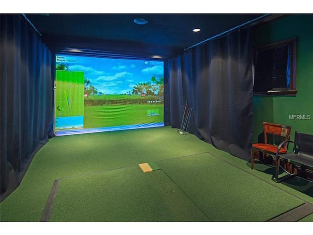 And look: It has an indoor driving range with video screen.