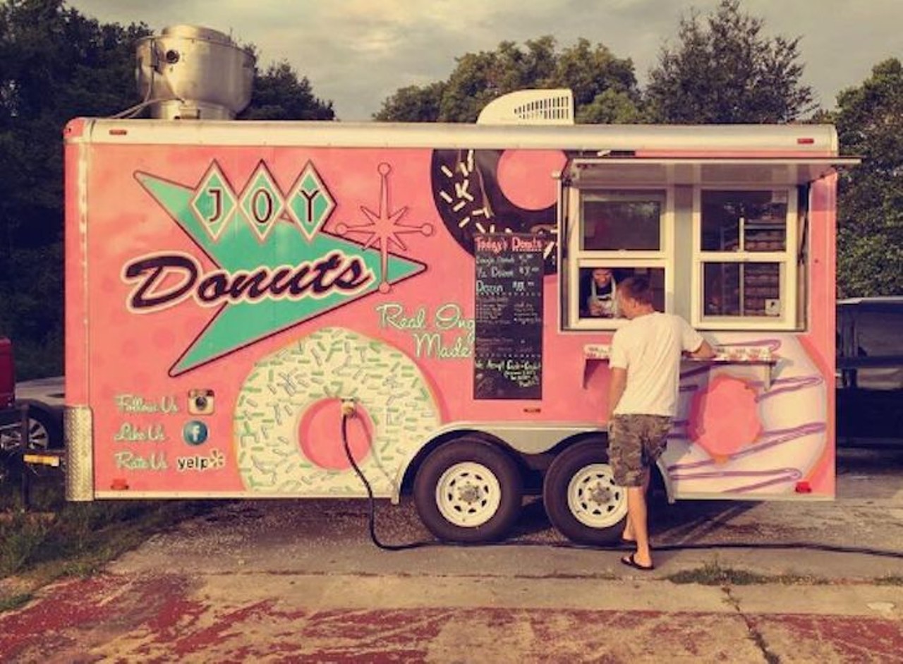 Joy Donuts 
Address: Intersection of 441 and Wolf Branch Road, Mount Dora
The moist, light, fluffy cake doughnuts served from the little pink truck will make a believer out of raised-yeast doughnut loyalists. Try the blueberry dip or the vanilla crack and see. 
Photo via joyousrosten/Instagram