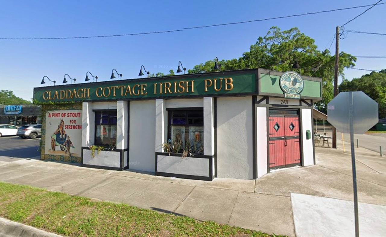Claddagh Cottage Irish Pub
2421 Curry Ford Road, Orlando
The beloved Claddagh Cottage Irish Pub offers an authentic Irish pub experience in Orlando’s Hourglass District. The spot serves homemade food and features live traditional folk music weekly.