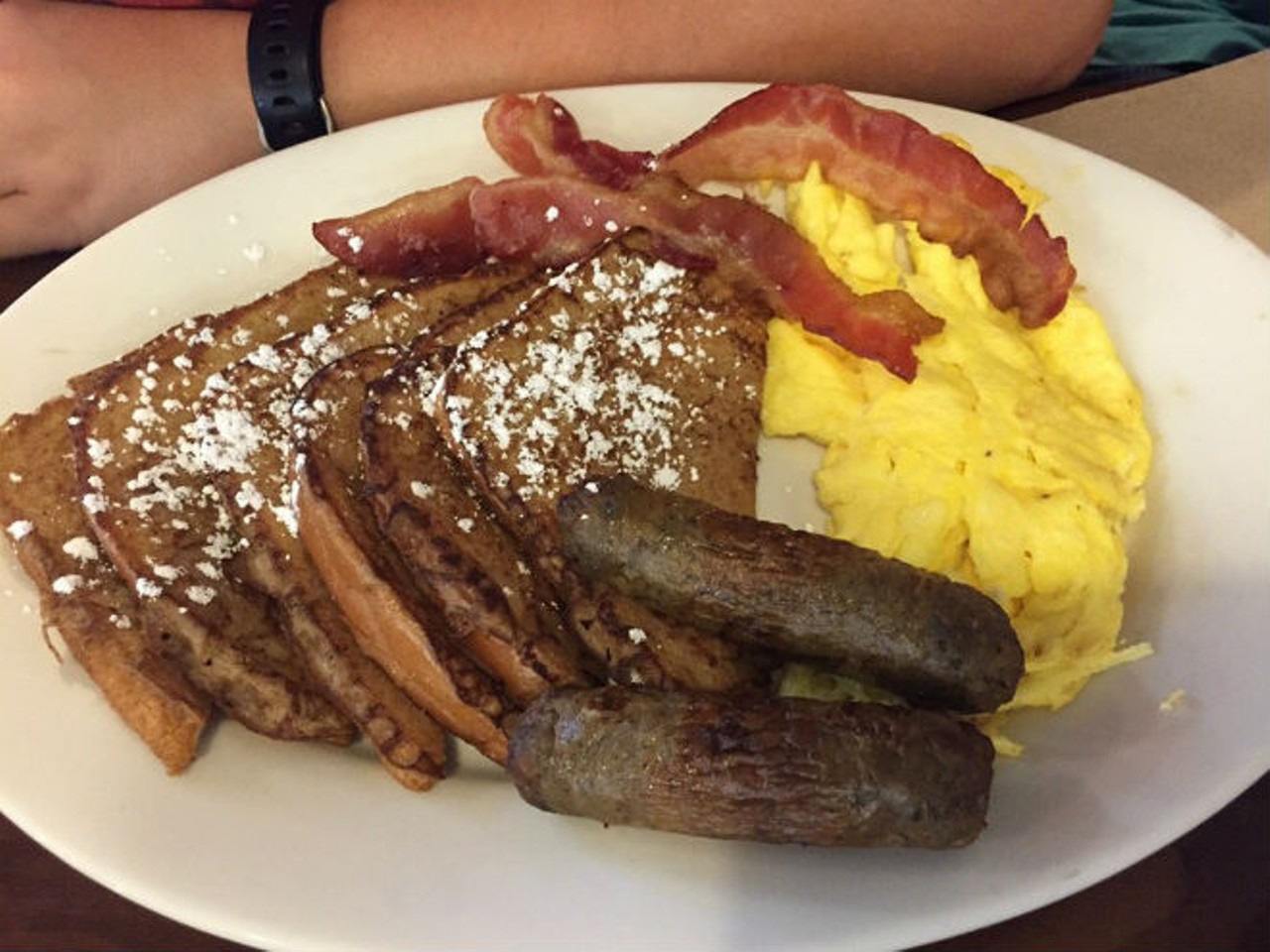 Daybreak Diner
Breakfast served Monday to Friday, 6 a.m. - 8 p.m. and Saturday and Sunday, 7 a.m. - 3 p.m.
3335 Curry Ford Road
(407) 898-8338
daybreakdiner.org
2x4 with French Toast, $7.99 
Photo via Yelp