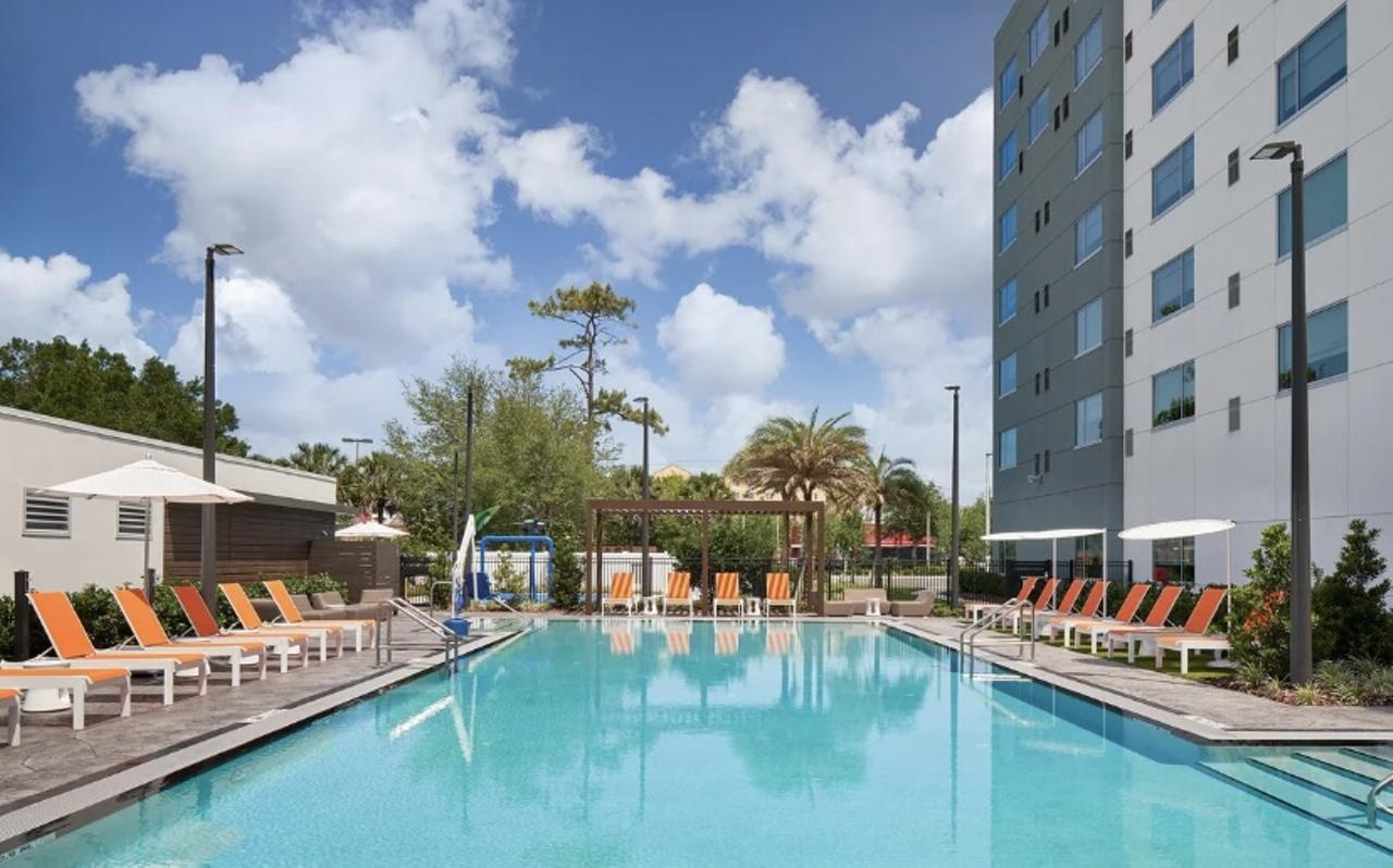 Aloft Orlando International Drive
5730 Central Florida Pkwy, Orlando, 407-584-0341
$20-$75
With the $20 day pass purchase guests have access to a saltwater pool, fitness center and even a grille and patio. (Yes, outside food is welcomed here.) For a $75 work pass upgrade, you can ‘work from home’ in style. This pass has all the same perks of a day pass, but you also get a private room from 8 a.m - 6 p.m.