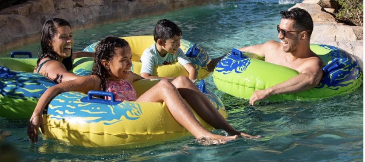 Signia by Hilton Orlando Bonnet Creek
14100 Bonnet Creek Resort Ln, Orlando, 407-597-3600
$10-$175
This resort is also close to The House of Mouse, featuring a heated resort pool.  Hop on a bright yellow tube and float your worries away on the three-acre long lazy river. If that is not your vibe, they also have two hot tubs and a poolside bar and grille. With the purchase of the day pass you’ll get discounted parking and complimentary Wi-Fi.