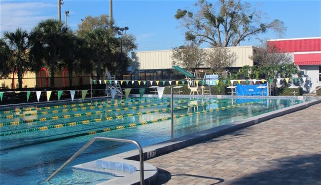 Dover Shores Pool 
1400 Gaston Foster Road, Orlando, FL 32812, (407) 246-4298
The Dover Shores pool is open Monday to Friday from 1:30 to 4:30 p.m.  and Saturday and Sunday from 12:30 to 5 p.m. They also offer swimming lessons, water aerobics and competitive swims. The best part: going to the pool is completely free.
Photo via City of Orlando