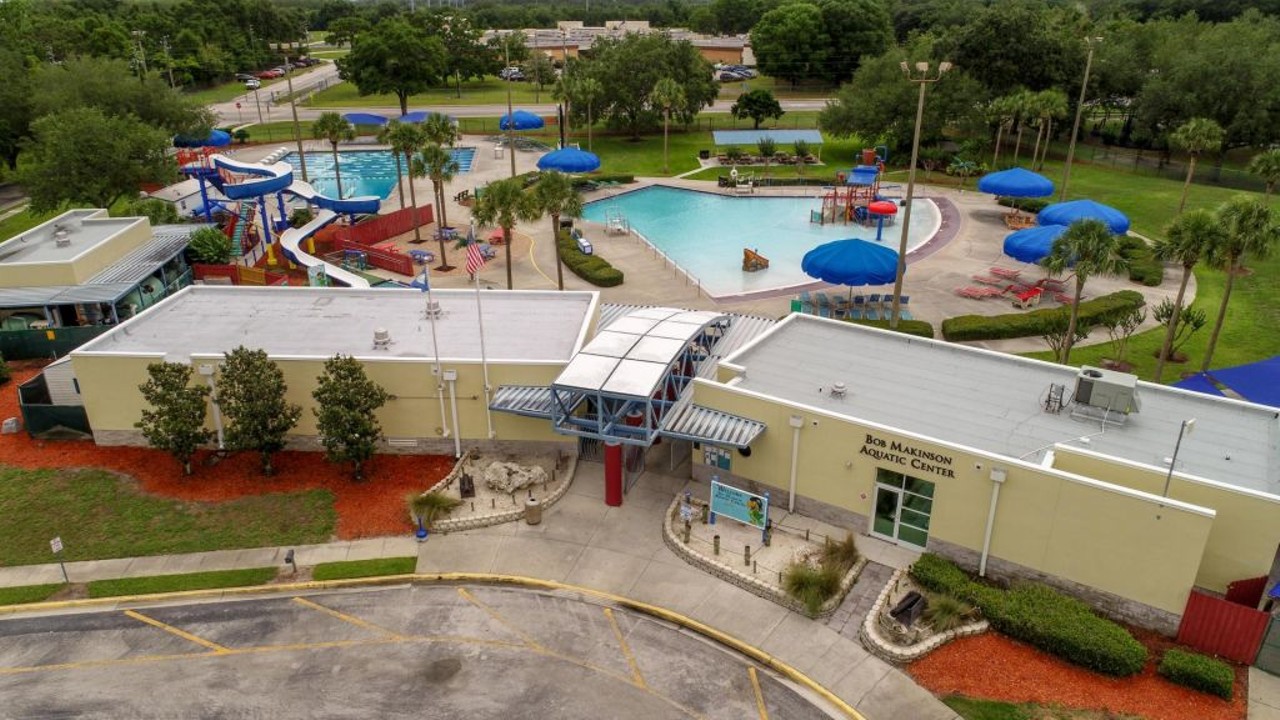 Bob Makinson Aquatic Center 
2204 Denn John Lane, Kissimmee, FL 34744, (407) 870-7665
This pool is open Monday-Sunday from 11 a.m. to 5 p.m. Admission is $5 for swimmers 3 years old and older. They also offer swimming lessons. 
Photo via Bob Makinson Pool