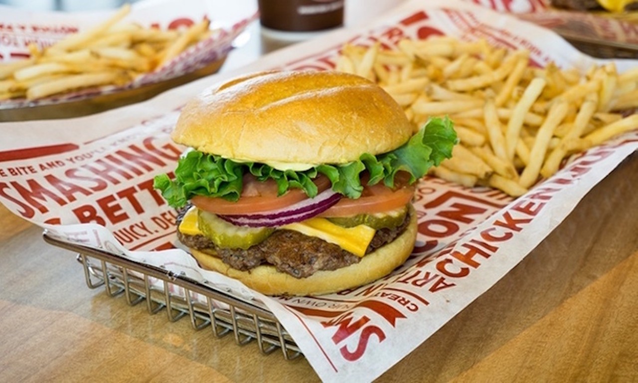 Smashburger Orlando  
5812 Conroy Rd., 407-440-3595 
Kids eat free on Tuesdays.
Photo via Groupon