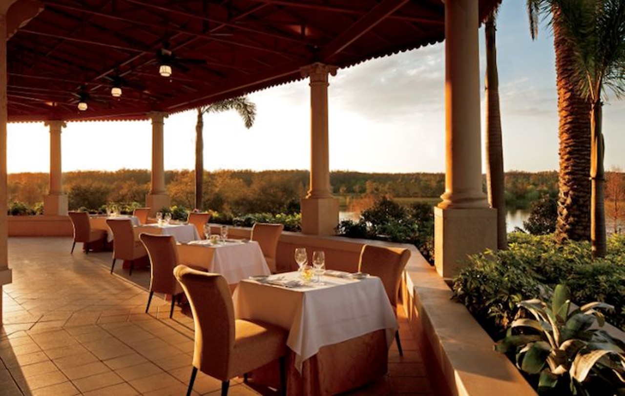 Norman&#146;s at the Ritz-Carlton
4012 Central Florida Parkway | 407-393-4333
This ritzy restaurant is one of the most awarded hotel restaurants around, so button up your shirt when you show up for your reservation. The view of the lake and golf course from the outdoor terrace is gold to say the least, and you might prefer to look at that over the hefty price tags on the menu.
Photo via The Ritz-Carlton