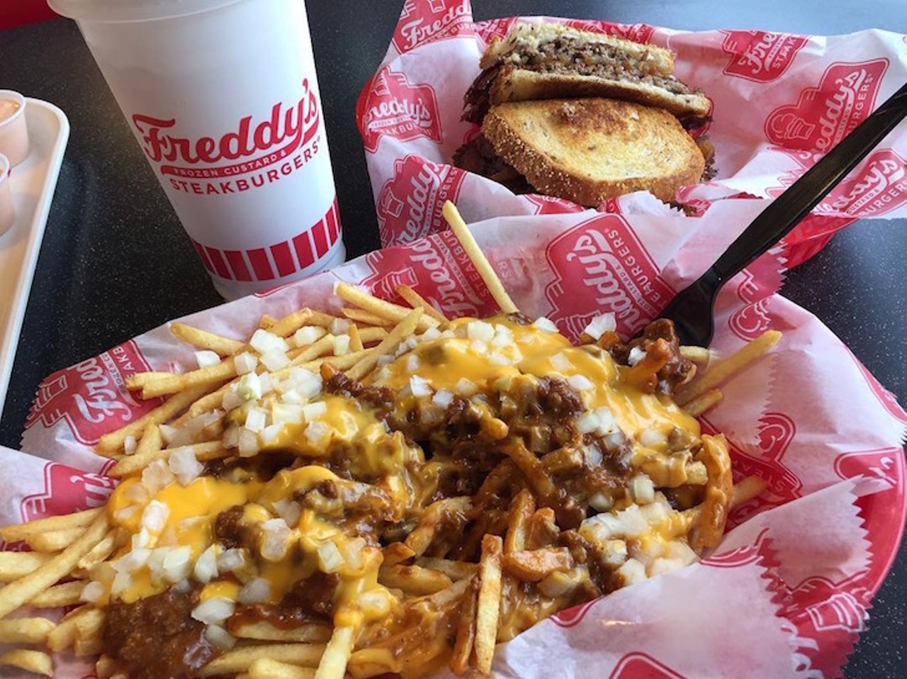 Freddy's Frozen Custard and Steakburgers
3200 S. Orange Ave.; also 8107 Vineland Ave.
Dip Freddy's shoestring fries into some frozen custard, or indulge in their chili cheese fries.  
Photo via Ketzi'ah Azriel/Instagram