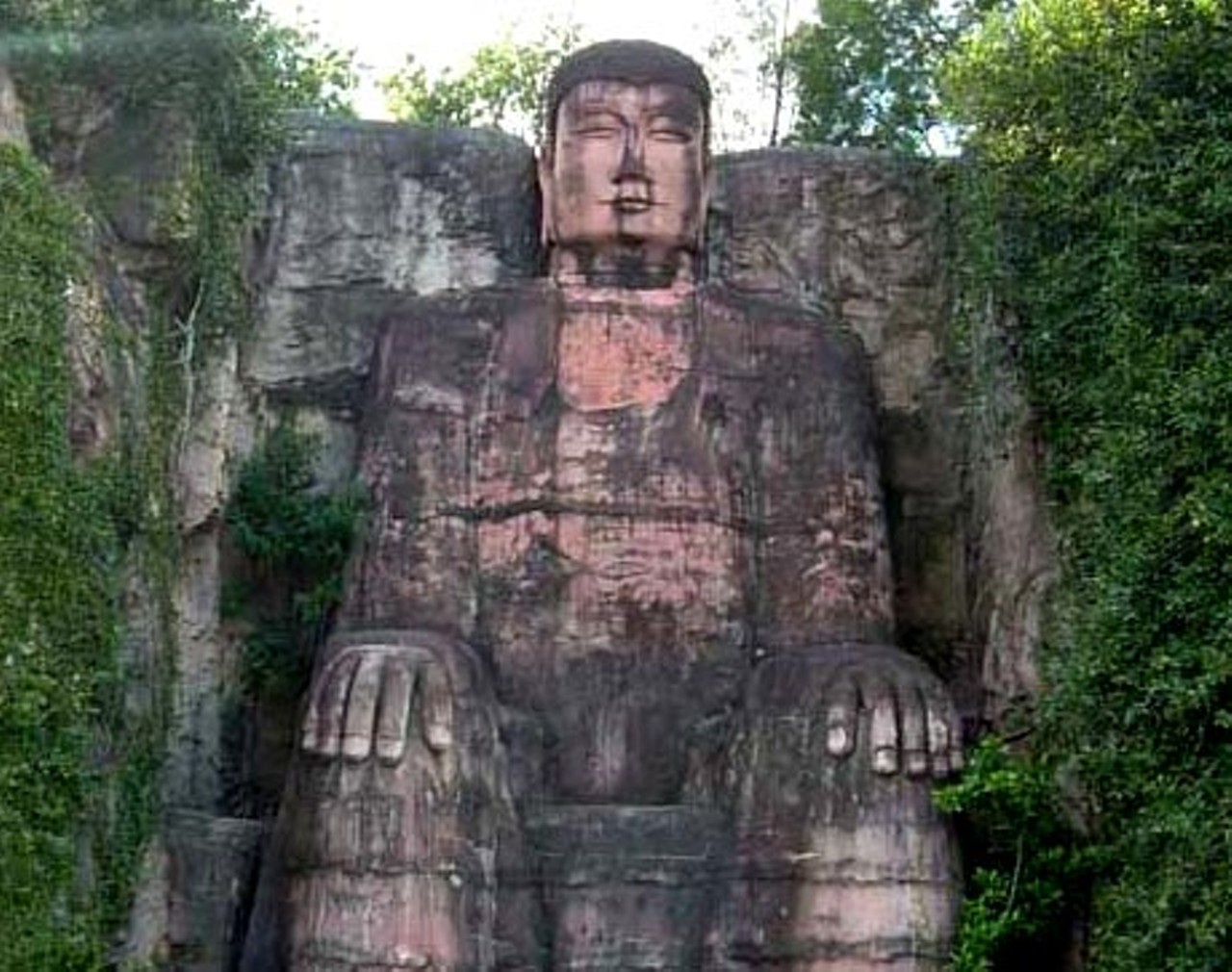 The Buddha statue stayed in pretty good shape.