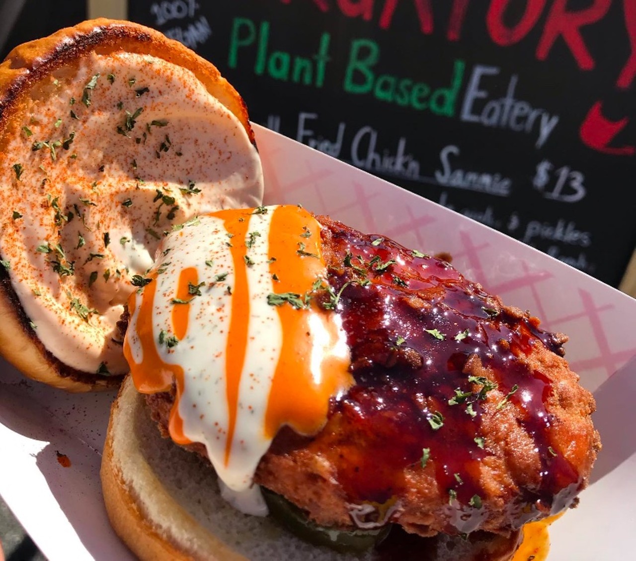 Purgatory Orlando
Pop up, various locations
A plant-based concept that aims to "fuck shit up," Purgatory serves massive burgers, sandwiches and late-night eats. You'll have to track down this pop-up at various events around town to get a taste, but it'll be well worth it when you do.