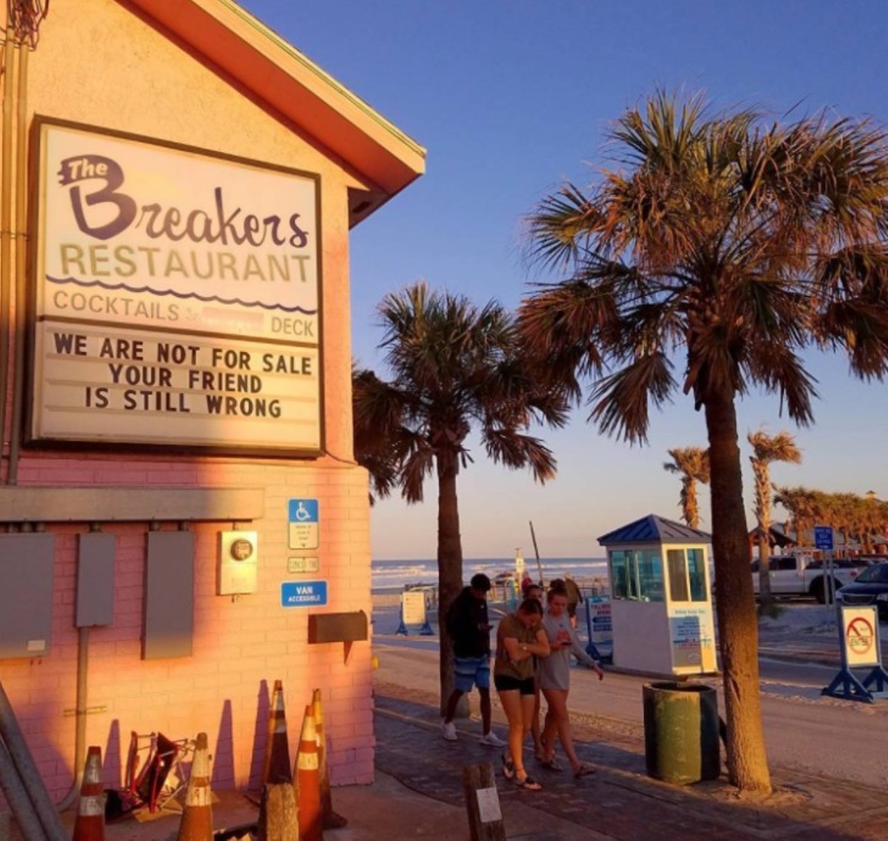 The Breakers Ocean Front Restaurant & Lounge
518 Flagler Ave., New Smyrna Beach, 386-428-2019 
The Breakers offers an impressive 17 different types of burgers. If burgers aren&#146;t your thing, there&#146;s plenty of seafood options. A great place to stop for a bite and some drinks after hitting the white sandy beaches, you&#146;ll recognize Breakers by its famous pink building. Happy hour runs from 4-7p.m. Monday through Friday.
Photo via scott_murrish/Instagram