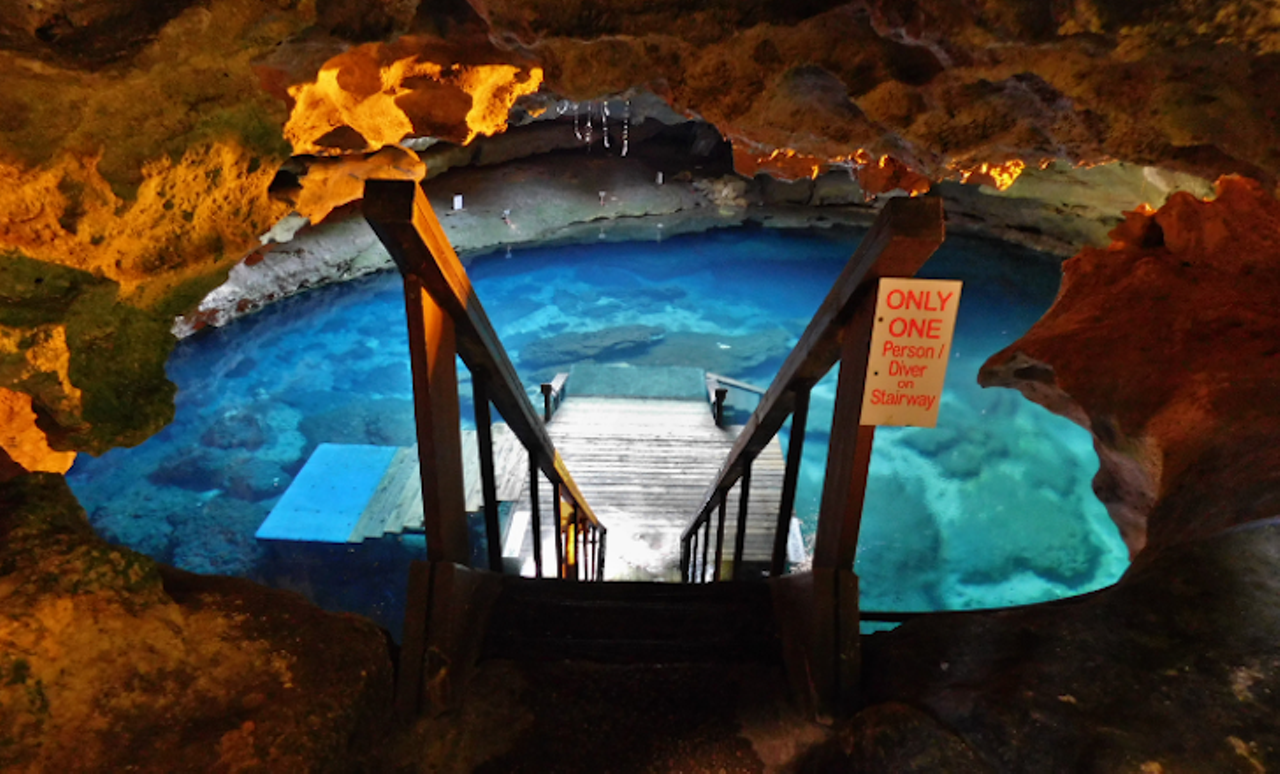 Devil's Den
Estimated driving distance from Orlando: 1 Hour and 37 minutes. 
By now, you&#146;ve probably seen a Facebook video on the Devil&#146;s Den, an underground spring inside a dry cave which only offers scuba diving and snorkeling. Unless accompanied by an adult, this spring is only available for adults. Tent camping options are $10 and cabin options are up to $110. 
Photo via Devilsden.com