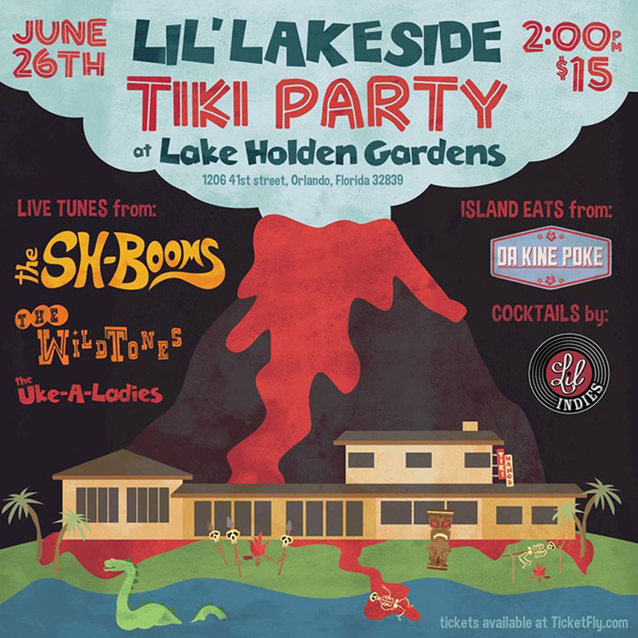 Sunday, June 26Lil Lakeside Tiki Party at Lake Holden Gardens