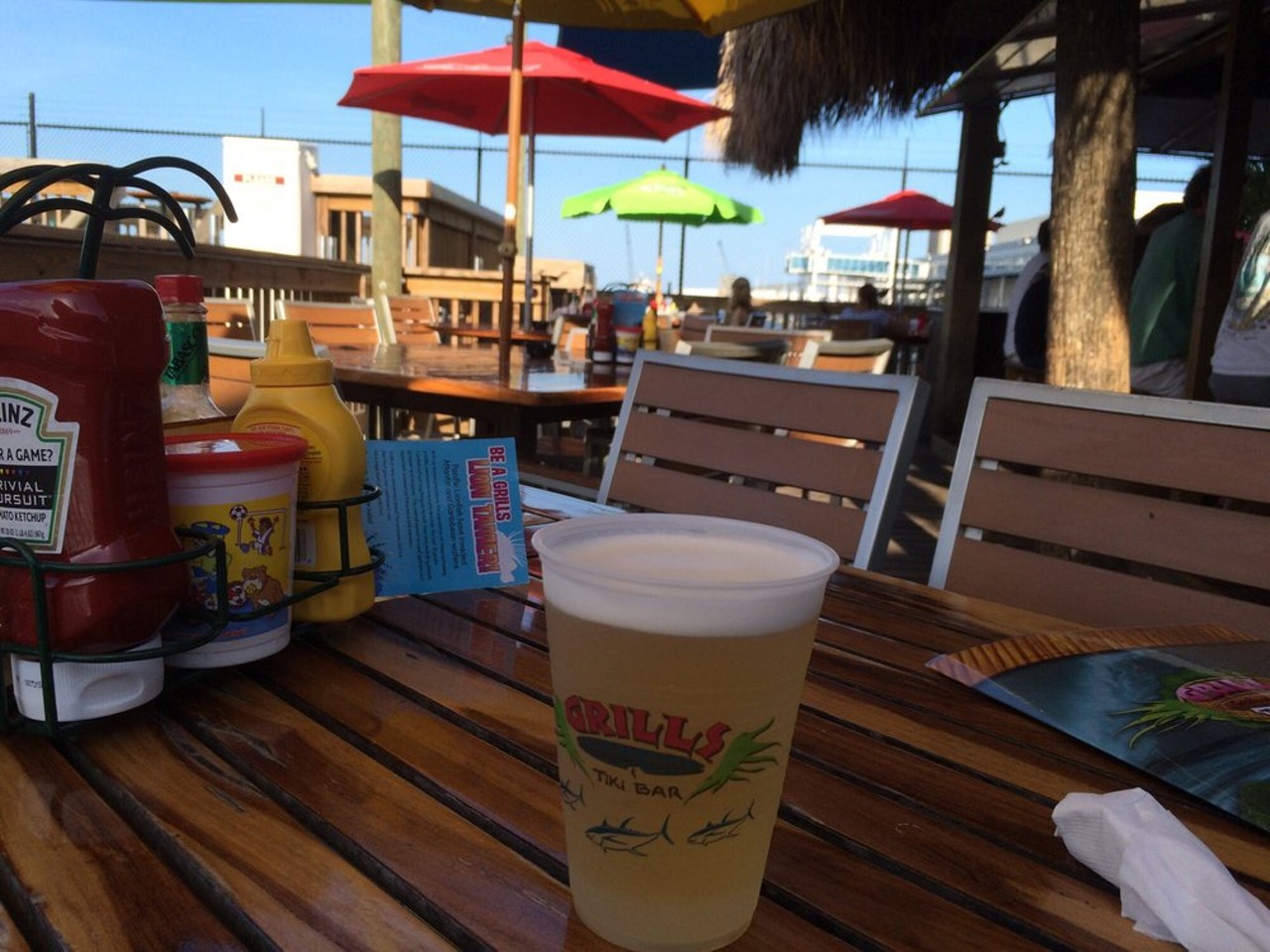 Grills Seafood Deck and Tiki Bar 
505 Glen Cheek Dr, Cape Canaveral, FL
Choosing to eat outside Grills Seafood Deck and Tiki Bar provides you with a beautiful view of the Sunrise Marina. They, of course, pride themselves on their fresh seafood, so that seems like a win-win situation.  
Photo via Michael N./Yelp