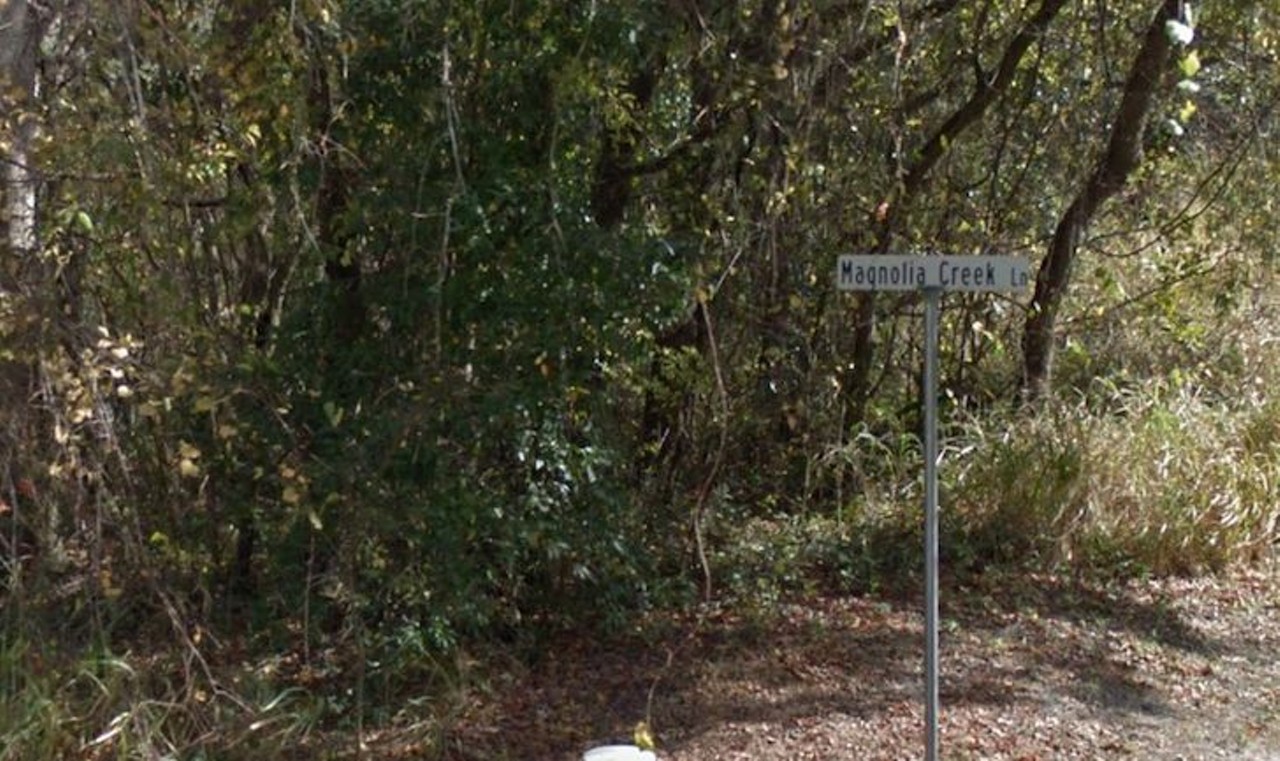 Magnolia Creek Lake
Located on the west side of Lake Apopka, the legend goes that this narrow road is haunted by  200 passengers that died in a major train wreck. The train wreck has never been proven, but people claim to hear strange noises as they travel down the road. 
Photo via Google Maps