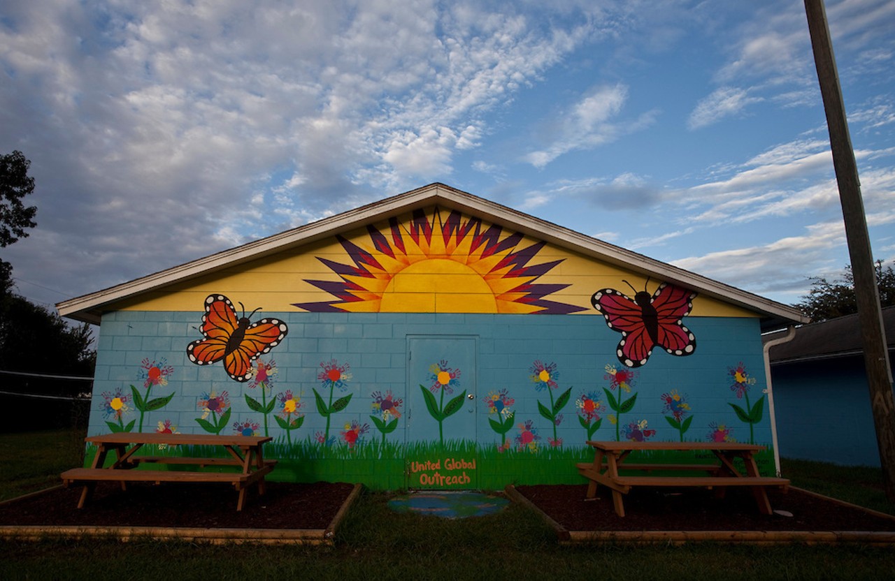 A visiting artist created this mural with the assistance of students at the Orange County Academy, a small school run by United Global Outreach. August 5, 2012.