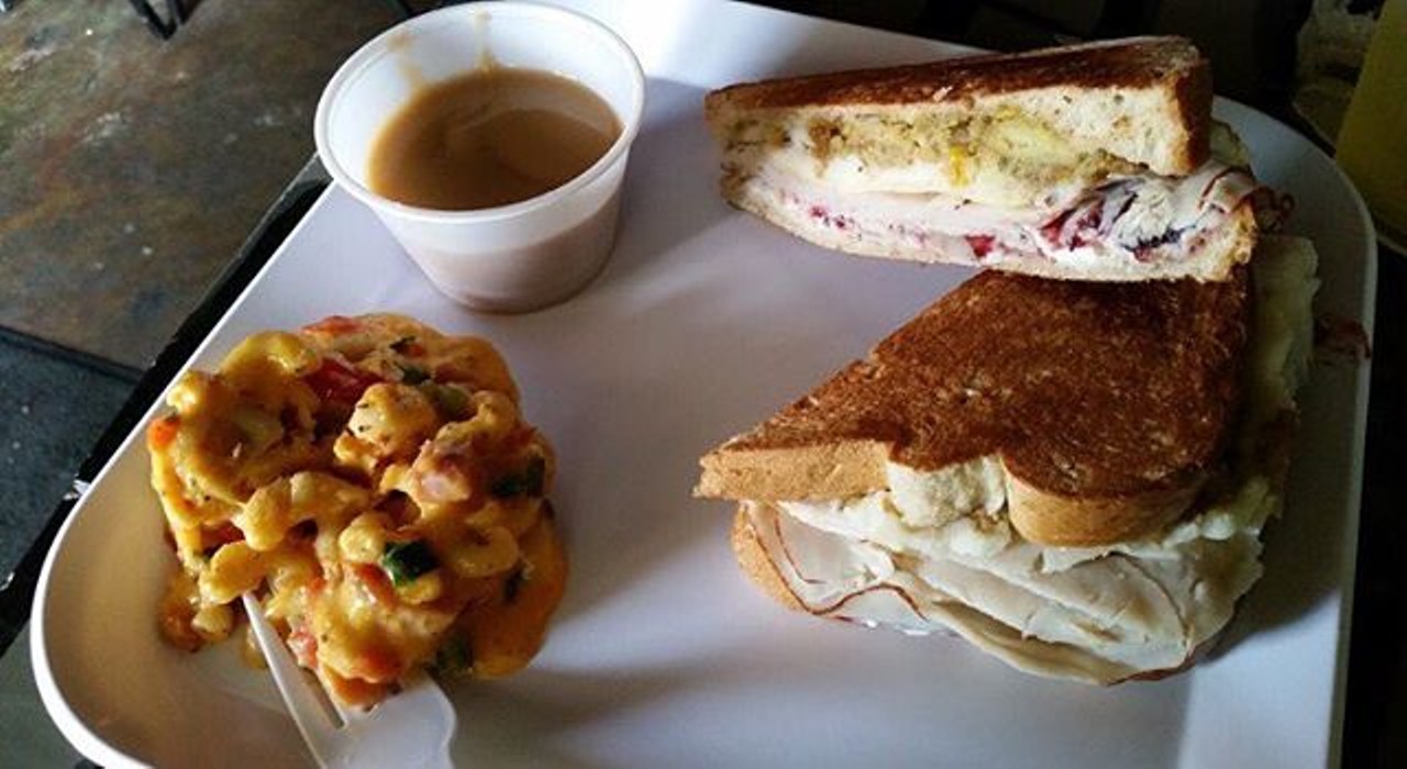 Mama Ling Ling Thanksgiving at Pom Pom&#146;s
67 N. Bumby Ave., 407-894-0865
Be thankful every day for the Mama Ling Ling Thanksgiving sandwich. The sandwich includes all the Thanksgiving food essentials: turkey, stuffing, ginger cranberry chutney and mashed potatoes.
Photo via pompomsteahouse/Instagram